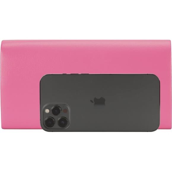 Vegan Leather Envelope Clutch Bag Pink - Picture 4 of 6